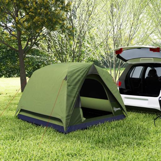 Tienda de Camping para 4 Personas Impermeable Fácil Instalación y Bolsa de Transporte Incluida 200x200x135 cm Verde [6]