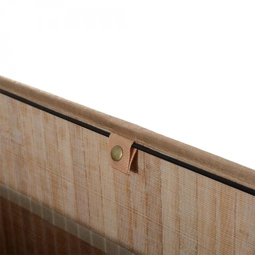 Cesta para Ropa Sucia de Bambú de Capacidad 100L con Tapa y Bolsa de Tela de 2 Compartimentos 52x32 x63 cm Bambú [9]