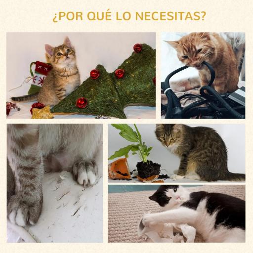 Árbol Rascador para Gatos Altura 148 cm Árbol para Gatos con Postes de Sisal Plataformas Casa y Bola Colgante Gris [4]