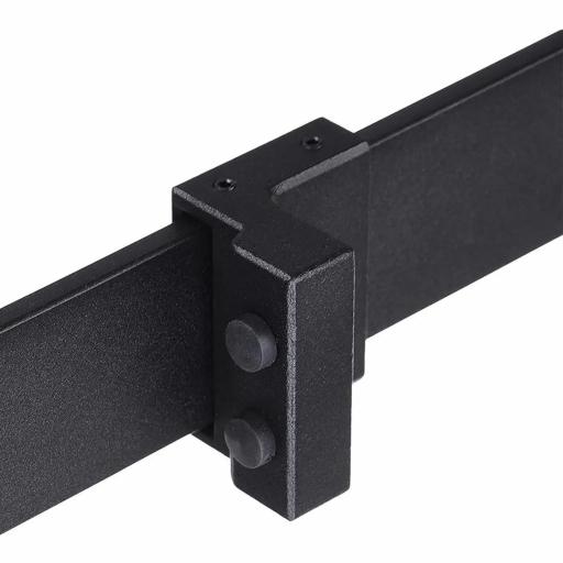 Herraje para Puerta Corredera 200 cm Tipo Flecha Kit de Accesorios para Puerta Corrediza Granero de Madera Negro [5]