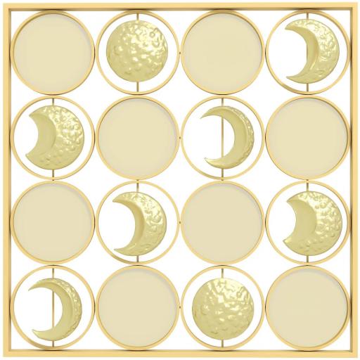Decoración de Metal para Pared de Fases Lunares Multidireccional con 16 Discos Dorado [9]