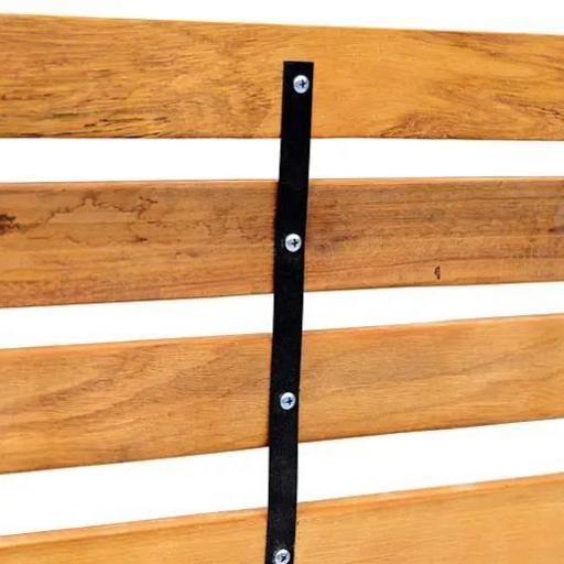 Banco de Jardín de Madera de 2 Plazas 122x60x83 cm con Respaldo y Apoyabrazos Listones y Marco de Acero Carga 220 kg Color Natural y Negro [5]