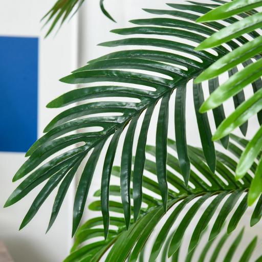 Planta Artificial Palmera Altura 120 cm Árbol Artificial con 3 Troncos y 19 Hojas para Decoración Hogar Oficina Ø16x120 cm Verde [6]