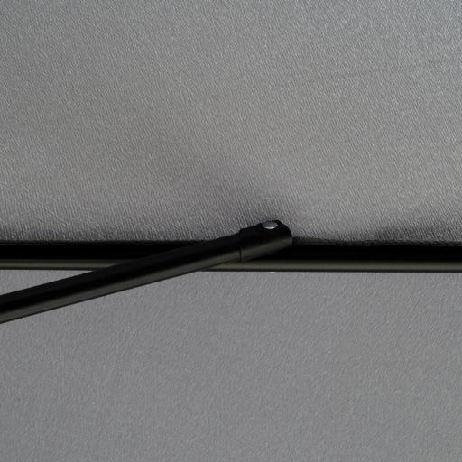 Parasol de Jardín de Aluminio Ø266x250 cm con Ángulo Ajustable Protección UV50+ Techo de Ventilación y Manivela Gris [6]