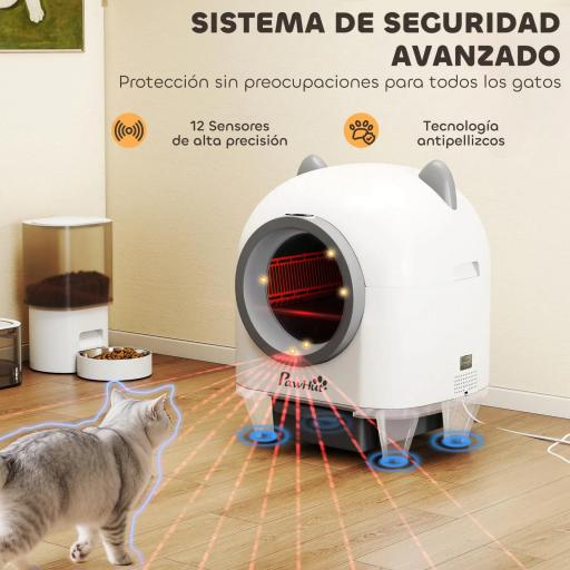 Arenero Gatos Autolimpiable 80L Eliminación de Olores Control de APP Protección de Seguridad 1 Rollo de Bolsas de Basura [3]