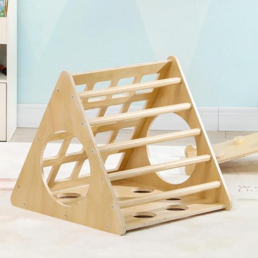 Escalada para Niños de 18-48 Meses 8 en 1 con Rampa Escalera de Arco y Bolsa de Arena 175x59,5x60 cm Natural [9]