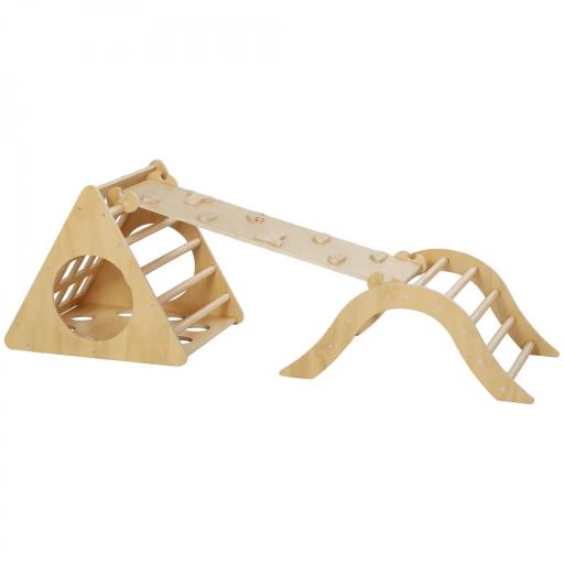 Escalada para Niños de 18-48 Meses 8 en 1 con Rampa Escalera de Arco y Bolsa de Arena 175x59,5x60 cm Natural [7]