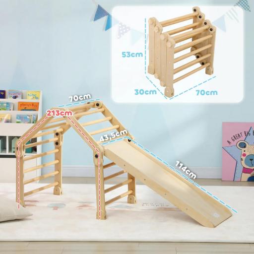 Escalada para Niños de 18-48 Meses 3 en 1 con Rampa para Deslizarse o Escalar 175x70x89 cm Multicolor [4]