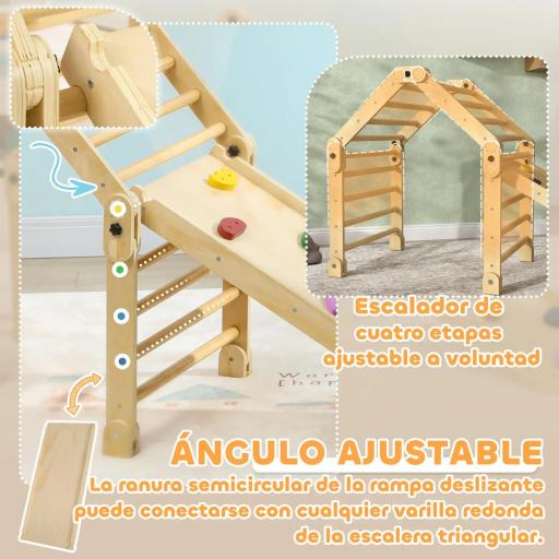 Escalada para Niños de 18-48 Meses 3 en 1 con Rampa para Deslizarse o Escalar 175x70x89 cm Multicolor [6]