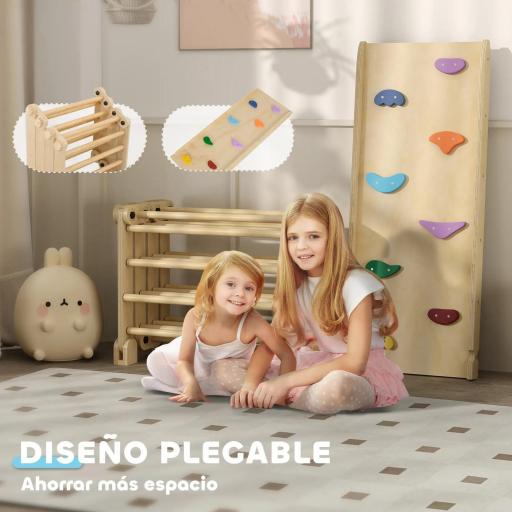 Escalada para Niños de 18-48 Meses 3 en 1 con Rampa para Deslizarse o Escalar 175x70x89 cm Multicolor [10]