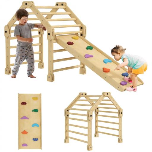 Escalada para Niños de 18-48 Meses 3 en 1 con Rampa para Deslizarse o Escalar 175x70x89 cm Multicolor [1]