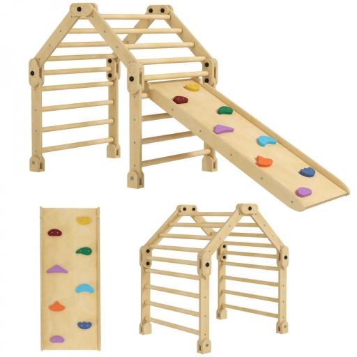 Escalada para Niños de 18-48 Meses 3 en 1 con Rampa para Deslizarse o Escalar 175x70x89 cm Multicolor [2]