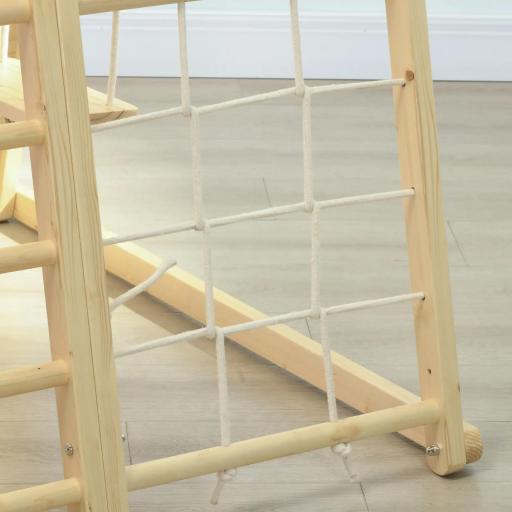 Set de Escalada 5 en 1 con columpio muro de escalada cuerda y trepar en madera barras de mono para niños [6]