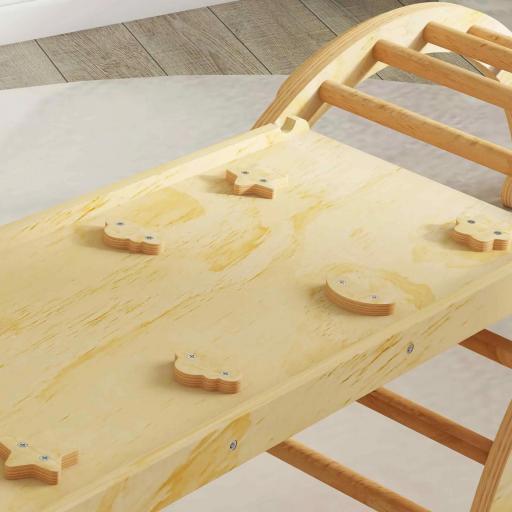 Estructura de escalada interior 9 en 1, rampa, tobogán, escalera, pizarra, para niños pequeños, madera [6]
