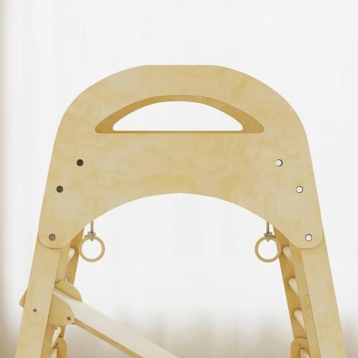 Estructura de escalada, diseño 6 en 1, rampa, barras de escalada, pared de escalada, escalera, red de escalada, 3-6 años, madera [5]