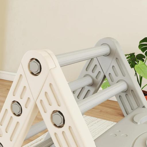 Estructura de escalada de interior, 5 en 1 Escalada con Tobogán, Arco de Escalada, Plataforma de Doble Cara, Parque Infantil Indoor para Niños de 18-48 Meses, Gris+Blanco [3]