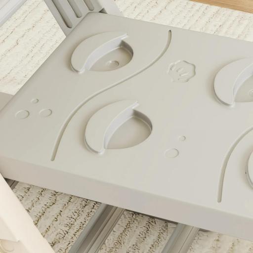 Estructura de escalada de interior, 5 en 1 Escalada con Tobogán, Arco de Escalada, Plataforma de Doble Cara, Parque Infantil Indoor para Niños de 18-48 Meses, Gris+Blanco [1]