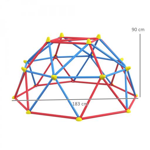 Cúpula de Escalada Juego de Cúpula Geométrica para 3-8 Años con Marco de Metálico Carga 180 kg Ø183x90 cm Rojo y Azul [5]