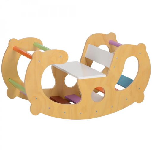  2 en 1 Arco de escalada para niños de 18 a 48 meses, silla mecedora arco iris para niños y niñas, bebés [4]