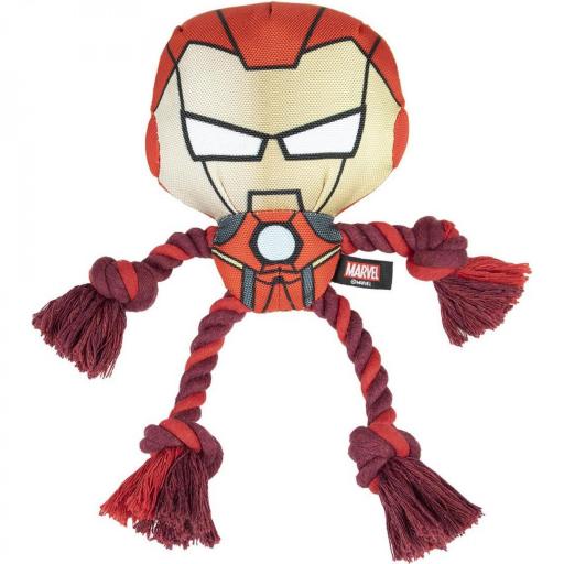 Iron Man Juguete para Perro con Cuerda Dental, Peluche Resistente, Licencia Marvel
