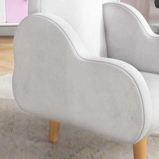 Sillón para Niños Sillón Infantil Diseño de Nube con Tacto Súper Suave para Niños de 18-36 Meses 46x51x55 cm Blanco [5]