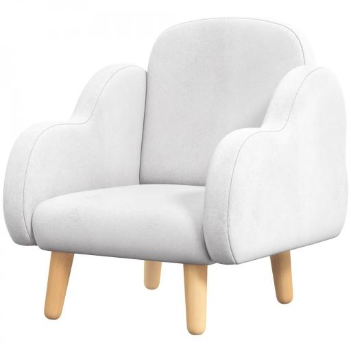 Sillón para Niños Sillón Infantil Diseño de Nube con Tacto Súper Suave para Niños de 18-36 Meses 46x51x55 cm Blanco [9]