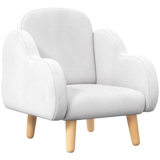 Sillón para Niños Sillón Infantil Diseño de Nube con Tacto Súper Suave para Niños de 18-36 Meses 46x51x55 cm Blanco [7]