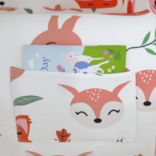 Sillón Infantil con Estampado de Zorros Sofá para Niños de 18-36 Meses con Funda Extraíble y Bolsillo 54x40x43 cm Blanco [5]