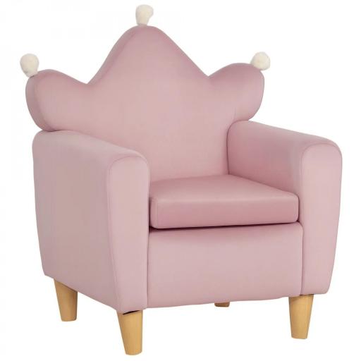 Sillón Infantil Mini Sofá para Niños de +3 Años con Asiento Acolchado y Reposabrazos 50x42x58 cm Rosa [9]