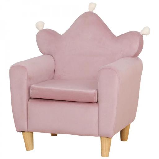 Sillón Infantil Mini Sofá para Niños de +3 Años con Asiento Acolchado y Reposabrazos 50x42x58 cm Rosa [10]