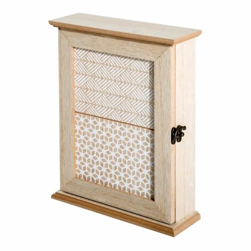 Armario para Llaves con 6 ganchos Estilo vintage Mueble de pared de madera para Llaves 20x6,5x26,5cm Madera [3]