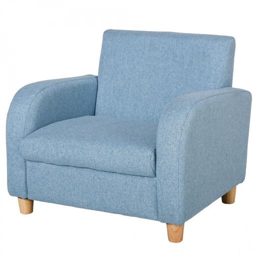 Sillón Infantil Mini Sofá para Niños de +3 Años con Asiento Acolchado Reposabrazos y Estructura de Madera Carga Máx. de 65 kg 49x45x44 cm Azul [9]