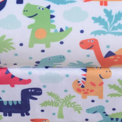 Sillón Infantil para +18 Meses con Estampado de Dinosaurios Acolchado de Espuma y Franela 50x39x44 cm Multicolor [7]