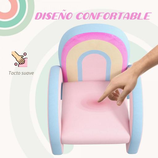 Sillón para Niños Pequeños en Forma de Arco Iris Mini Sofá Sillón Infantil para Niños de 1,5-3 Años 43x41x51 cm Rosa [2]