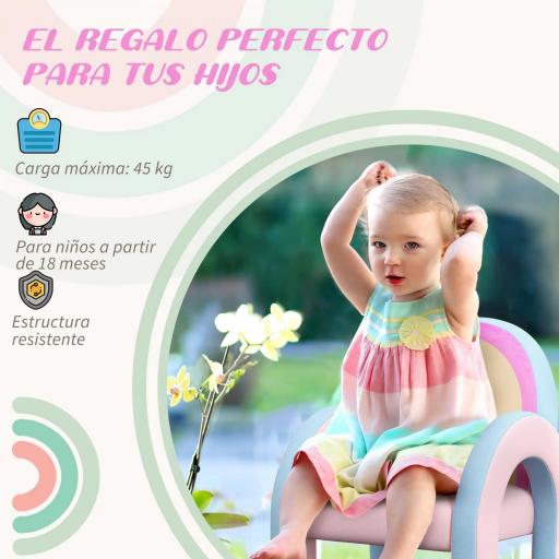 Sillón para Niños Pequeños en Forma de Arco Iris Mini Sofá Sillón Infantil para Niños de 1,5-3 Años 43x41x51 cm Rosa [1]