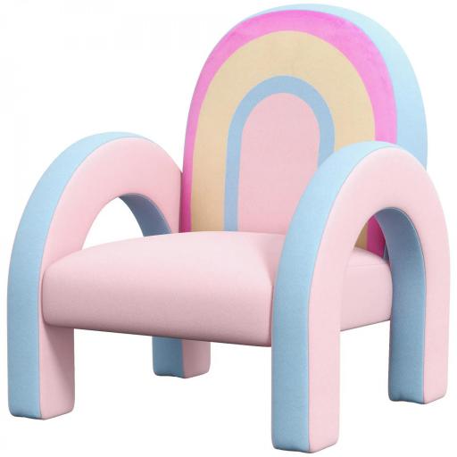 Sillón para Niños Pequeños en Forma de Arco Iris Mini Sofá Sillón Infantil para Niños de 1,5-3 Años 43x41x51 cm Rosa [8]