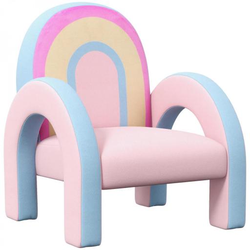 Sillón para Niños Pequeños en Forma de Arco Iris Mini Sofá Sillón Infantil para Niños de 1,5-3 Años 43x41x51 cm Rosa [9]