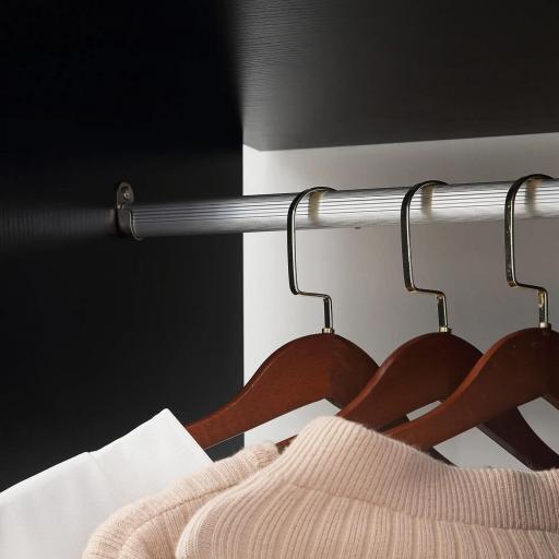 Armario Abierto con Ruedas 2 Barras y Estantes para tener Ropa Colgada y Doblada en el Dormitorio 120x40x128 cm Negro  [8]