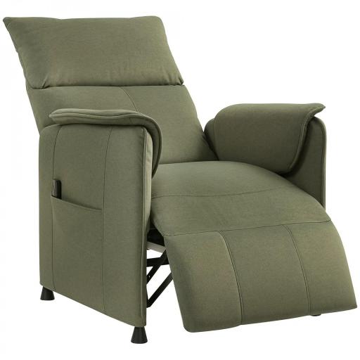 Sillón Reclinable con Motor sin Escobillas Reposapiés Tapizado Resistente y Bolsillos Laterales 80x83x104 cm Verde [10]