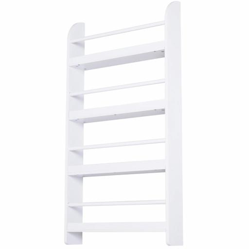 Estantería de Pared de Libros con 4 Estantes Librería Infantil para Hogar Oficina Carga 30kg 59x12x113cm Blanco [5]