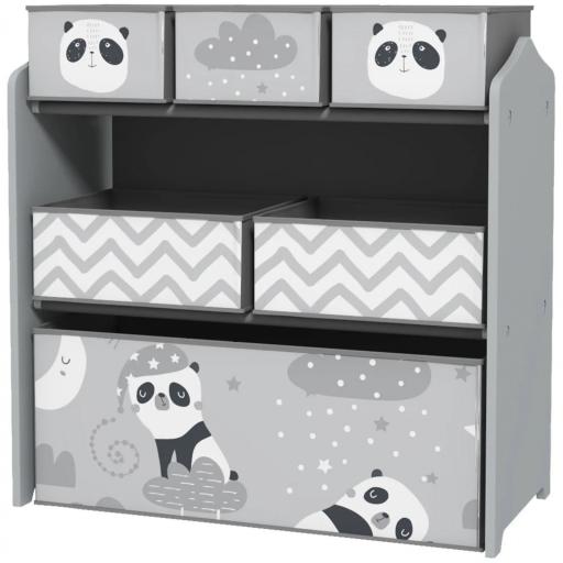 Organizador de Juguetes para Niños Estantería para Juguetes con 6 Cajas de Tela no Tejida Extraíbles 63x30x66 cm Gris [8]