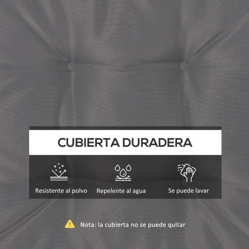 Conjunto de Cojines para Sillas de Comedor y Jardín Impermeable con 2 Amarres de Fijación 42x42x5 cm Gris Oscuro [2]