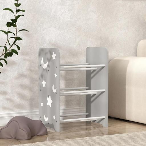 Estantería Infantil para Niños de +3 Años Estantería para Juguetes con 6 Cajas de Tela no Tejida 43x30x60 cm Gris  [5]