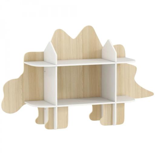 Biblioteca infantil mueble de almacenamiento para juguetes y libros 6 compartimentos 120x28x72,2cm madera natural [6]