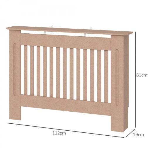 Cubre Radiador Cubierta para Radiador con Dispositivo Antivuelco Diseño Moderno 112x19x81cm Madera Natural [1]