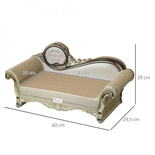 Rascador Cartón para Gatos en Forma de Sofá con Catnip para Interior 60x29,5x29 cm Marrón [1]