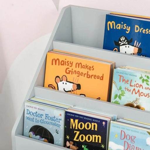 Estantería infantil con cajón estantería de libros con estantes 60x29,9x90 cm Gris [3]