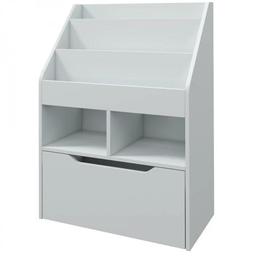 Estantería infantil con cajón estantería de libros con estantes 60x29,9x90 cm Gris [6]