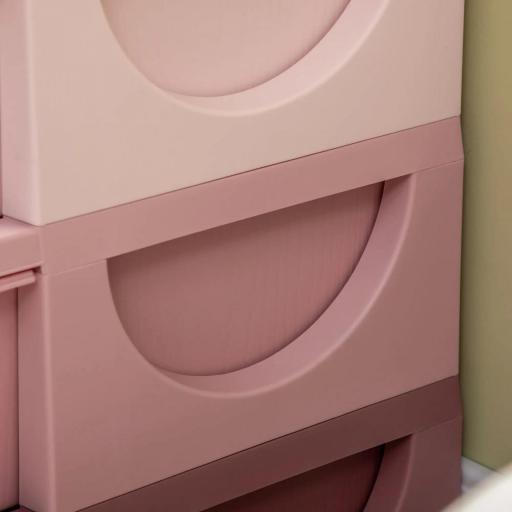 Torre de Almacenamiento Infantil con 6 Cajones Organizador de Juguetes con Bordes Redondeados y Asas 75x37x56,5 cm Rosa [7]