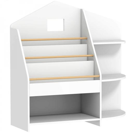 estantería infantil con 7 baldas para libros y juguetes, bordes redondeados, soporta 40 kg, Blanco [6]